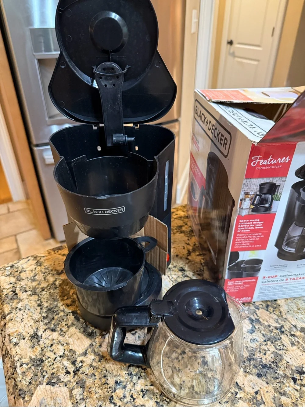Black & Decker Black Drip Coffee Maker with Glass Carafe